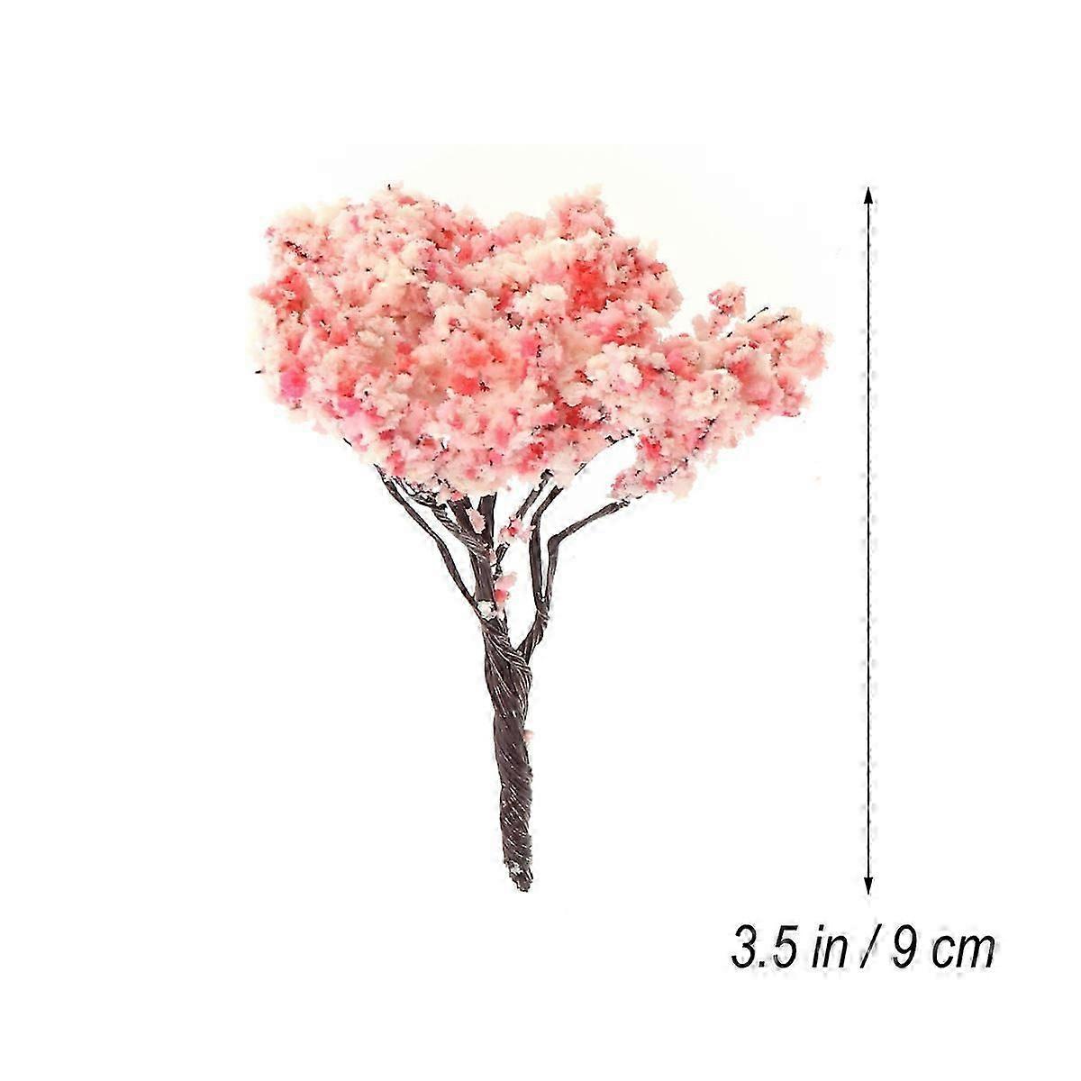 Scenery Layout Miniature Model Cherry Trees for Decor Use 10Pcs