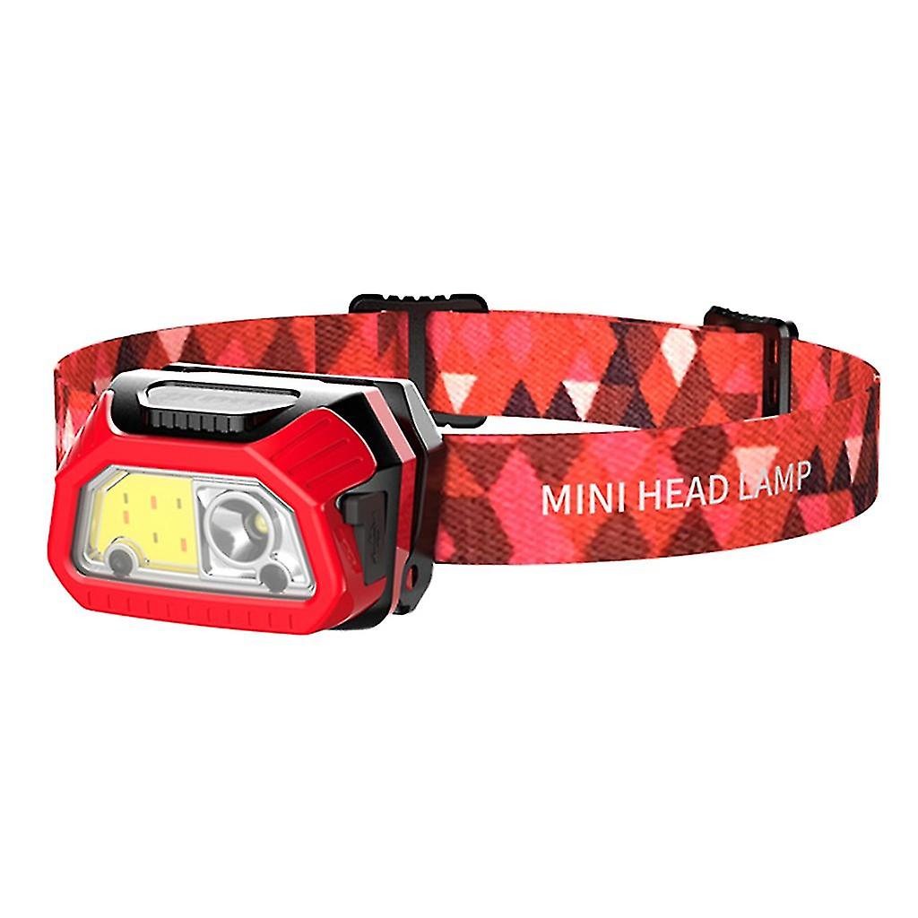 Led Induction Small Headlight Reachargable Lamp Light Head-mounted Mini Flashlig