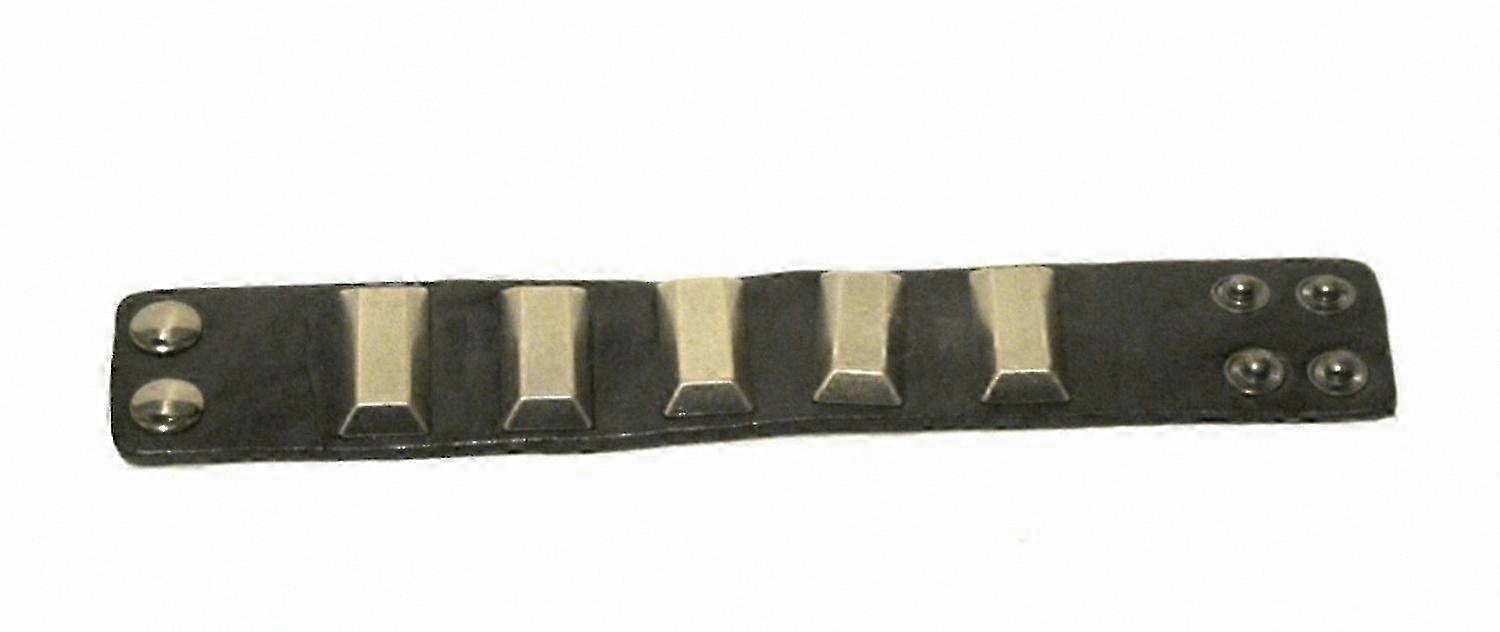 Black Leather Bracelet with Studs