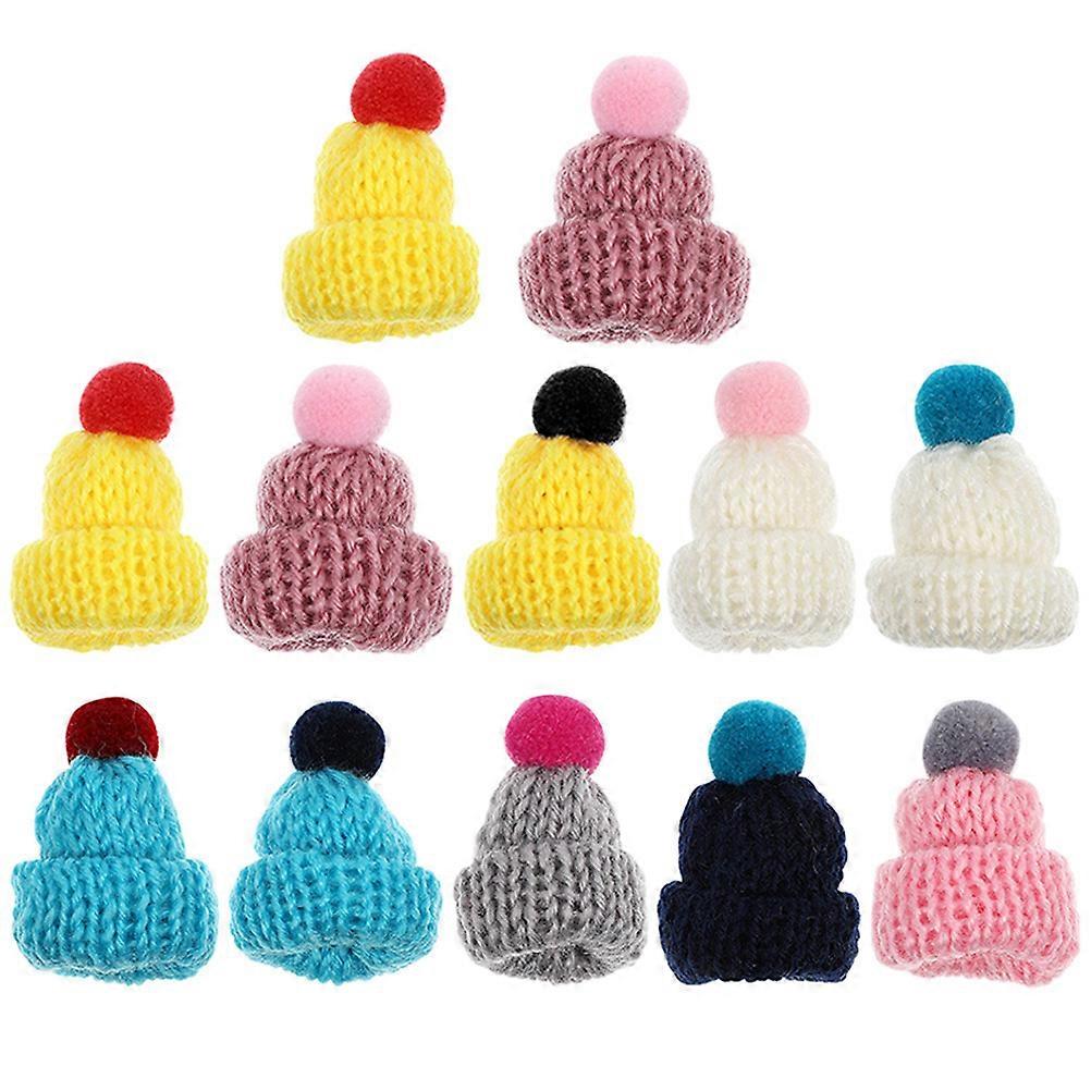 12Pcs Replaceable Tiny Hats Multi-function Miniature Hats Decorative Craft Hats Craft Supply