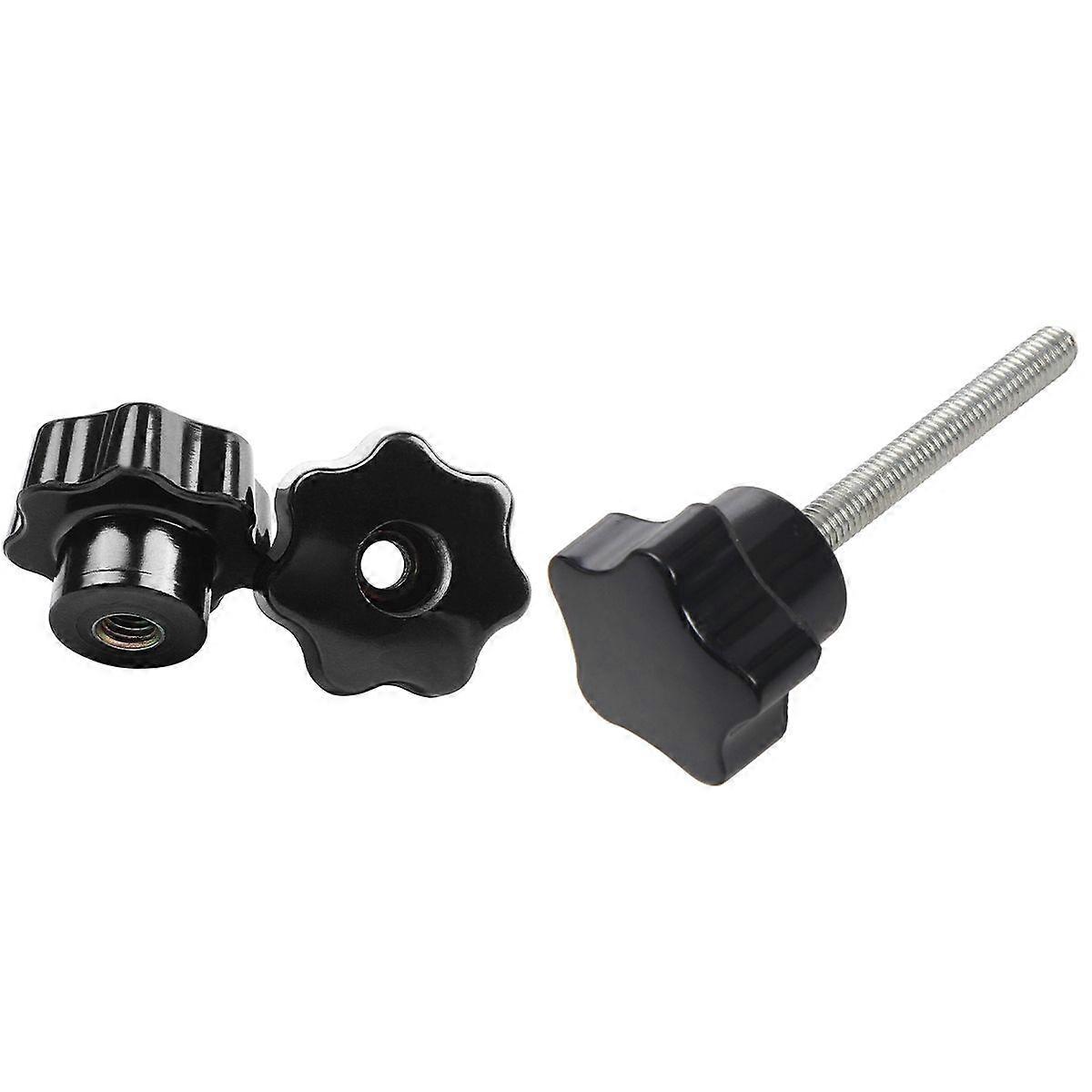 5 Pieces Black Star Grip Knobs Female Thread Diameter 8Mm Head Diam