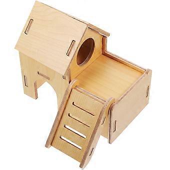 Rat Hideout Small Pet Wooden House 2Pcs for Hiding and Resting