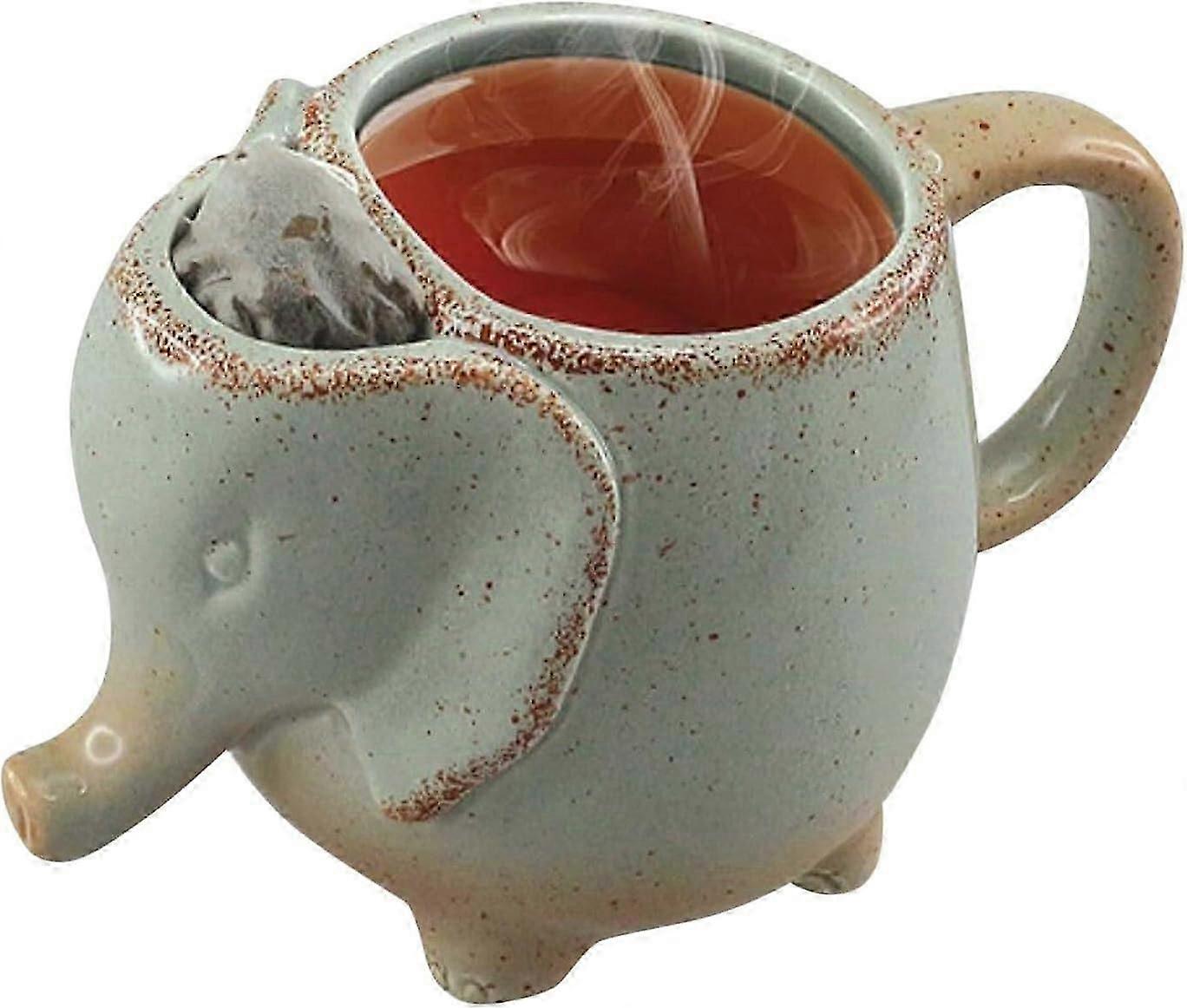 Ceramic 15oz Green Elephant Tea Mug