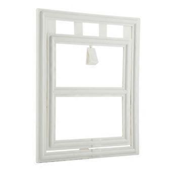 Plastica Pet Dog Cucciolo Gatto Porta Chiusura Sicuro Flap per Schermo Finestra Cancello (Bianco L)