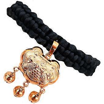 Black Cat Dog Collar Gold Lock Necklace with Bell 3Pcs Pet Use