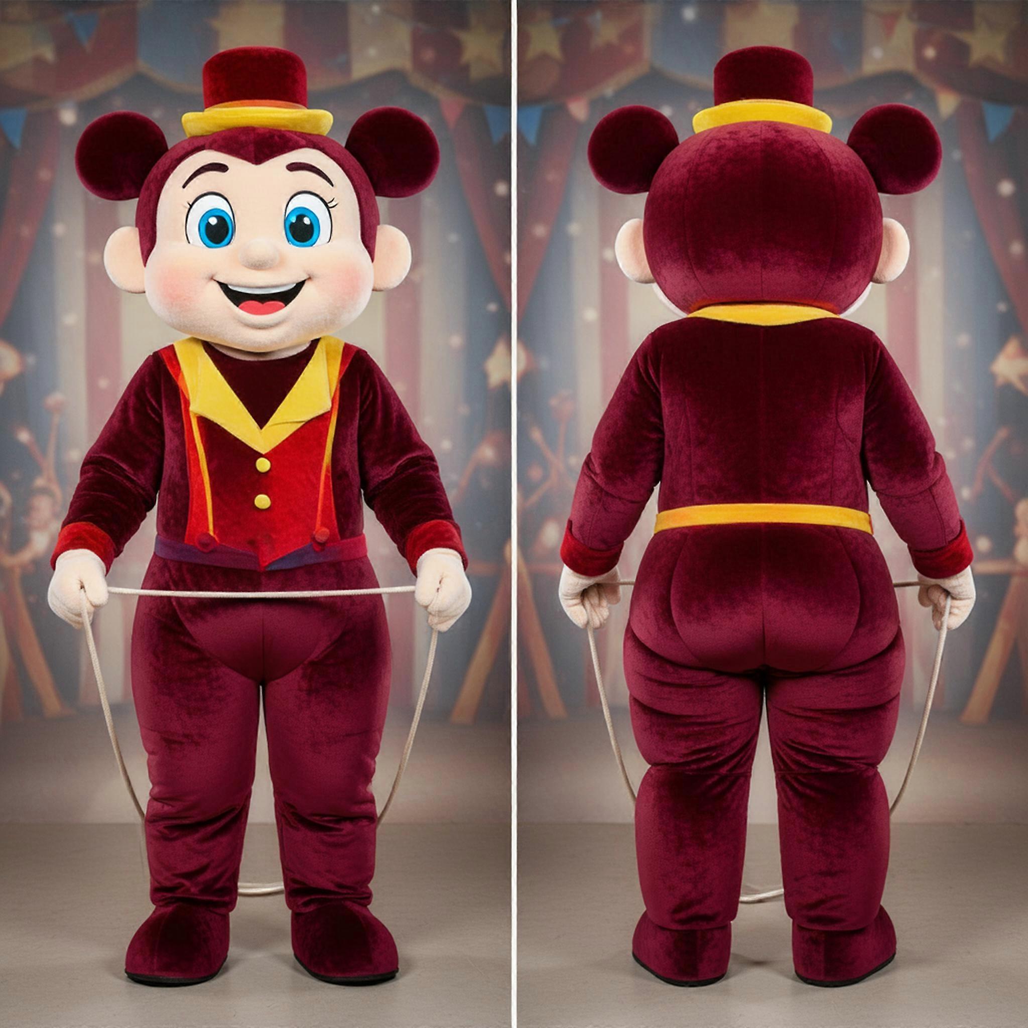 MASTICOT Maroon Padded Tightrope Walker Mascot