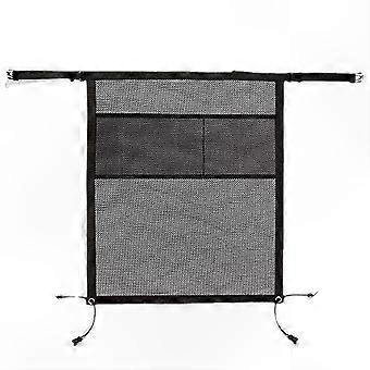 Dog Car Barrier - Pet Backseat Net Protector with Mesh Storage for Secure Vehicle Travel