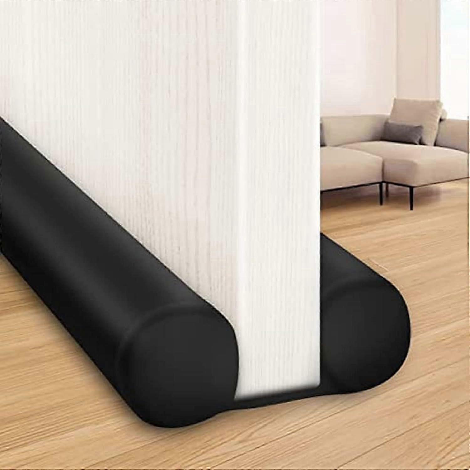 Interior door wind deflector, adjustable length weatherproof barrier