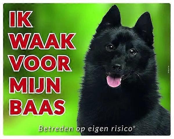 Sticker King Schipperke Warning Sign - I Watch Out For My Boss
