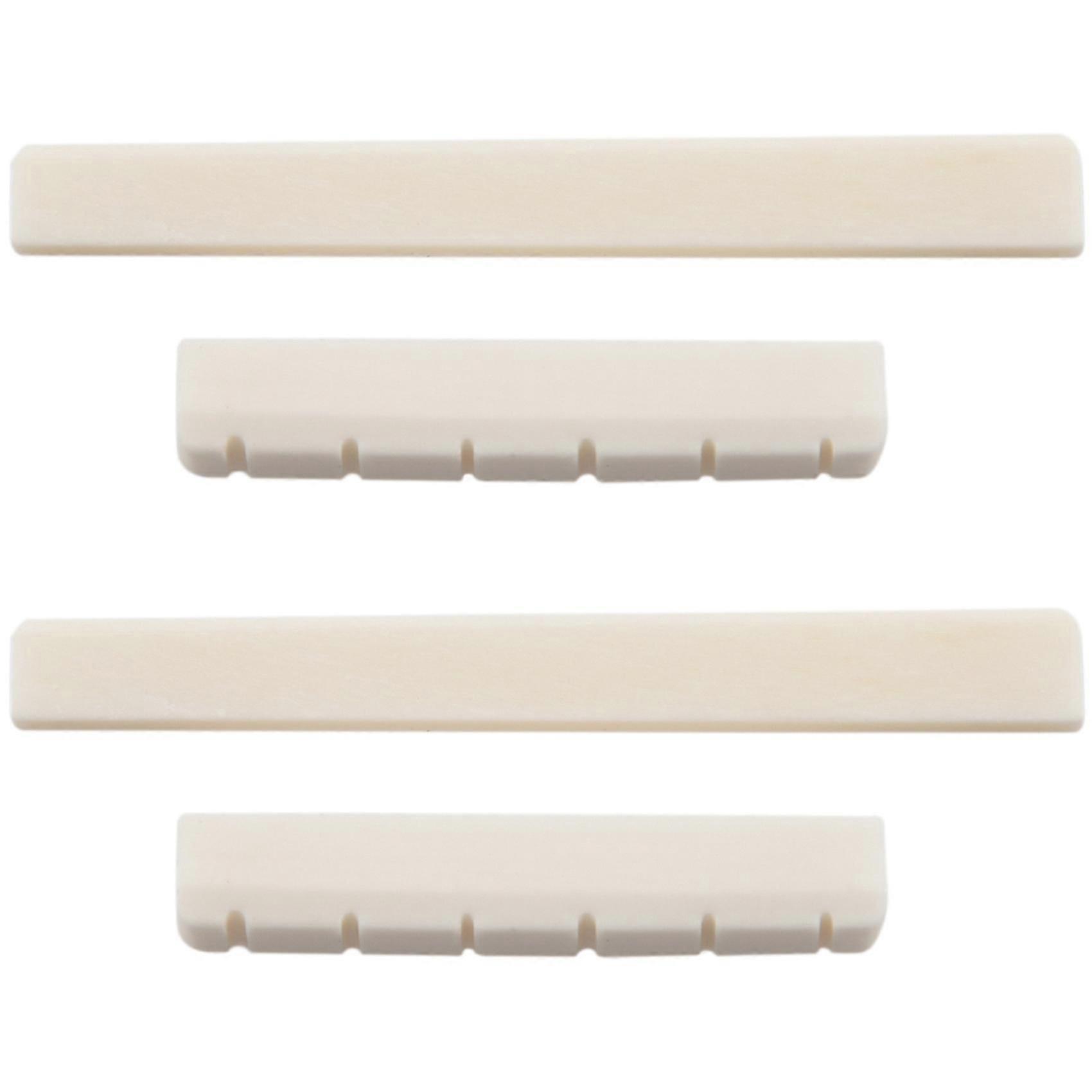 2X Classical Guitar Bone Slotted Saddle Nut Set