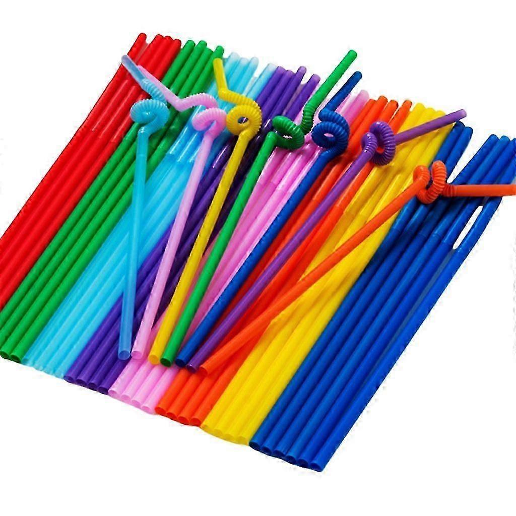Disposable Bendable Drinking Straws 100 Pieces