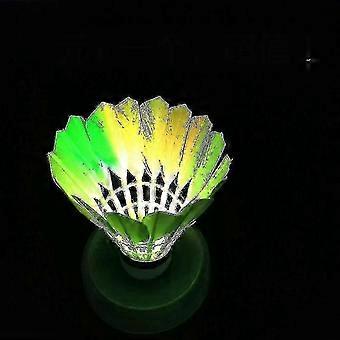 Led Shuttlecocks 4 Pack with Colour Changing Lights Red Green Glow in Dark for Indoor Outdoor Night Badminton Games Durable Feather Design