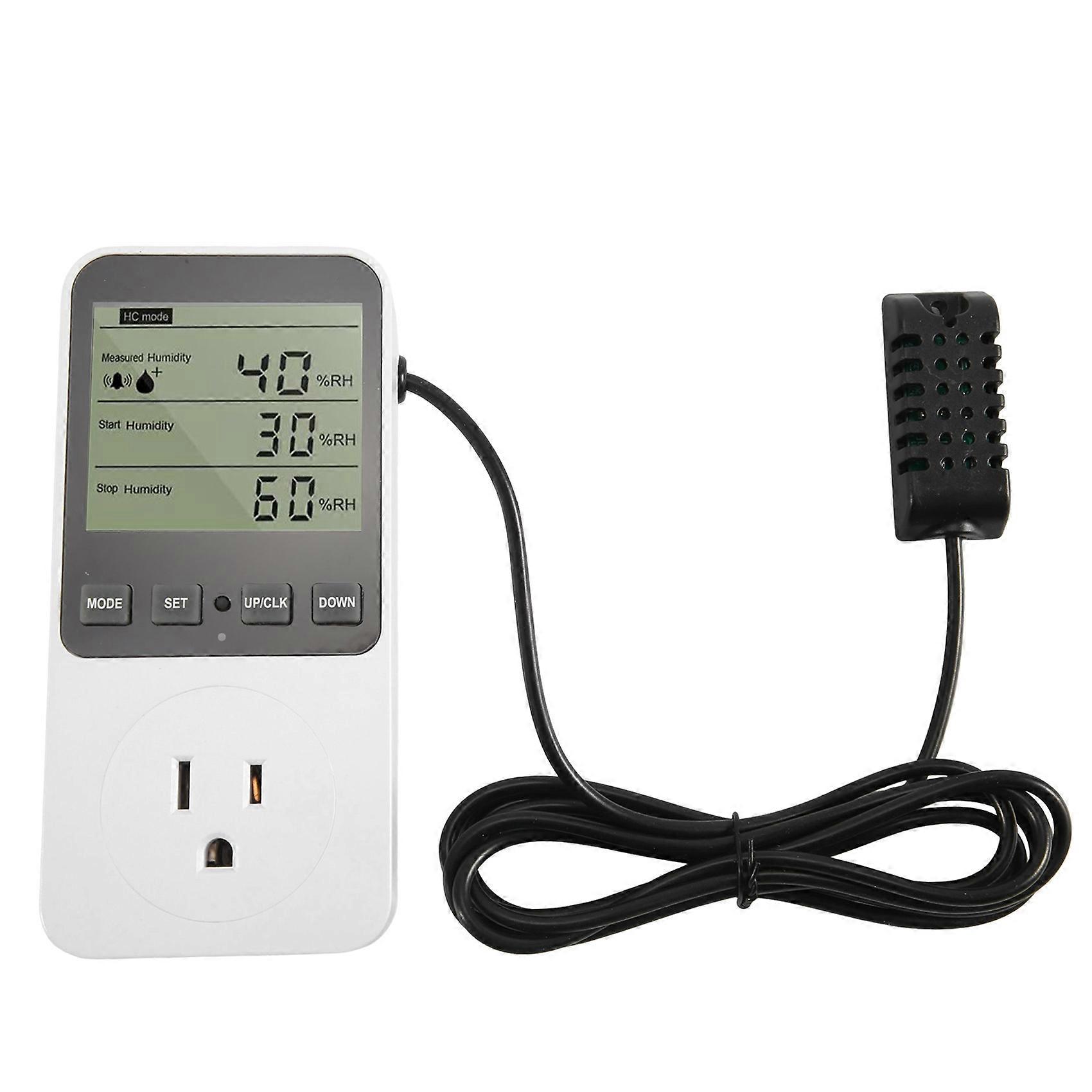 Humidity Controller Outlet 16A Direct Output Hygrometer Humidity Control Switch Humidity Sensor 20-95%RH US Plug