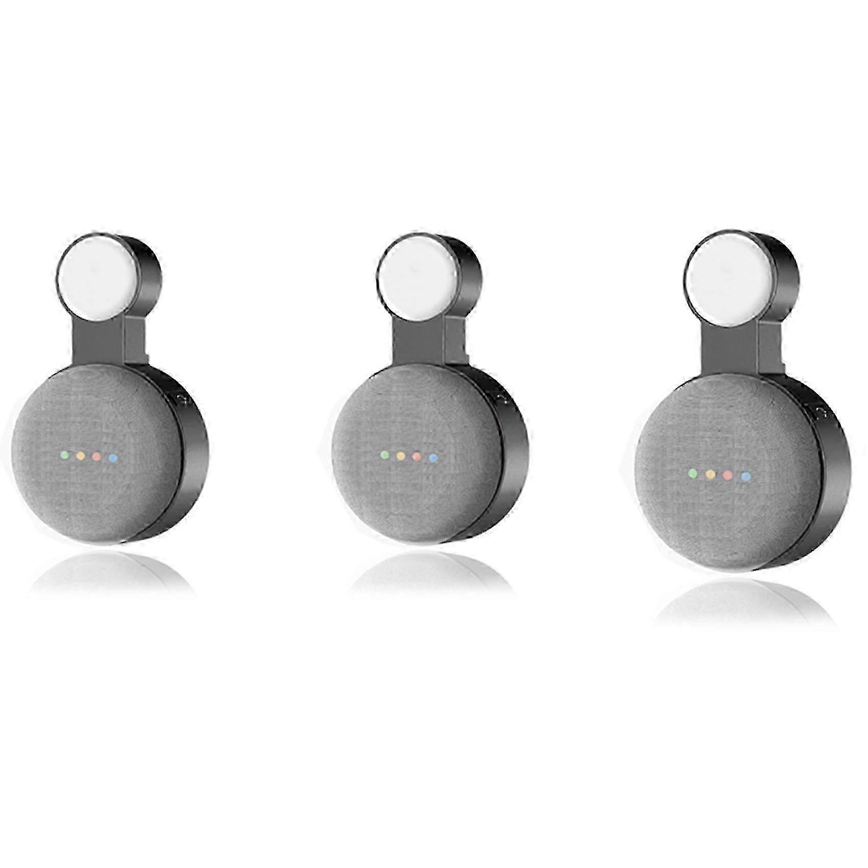 3 Pcs Suitable compatible with Google Audio compatible with Google Nest Mini Wall Bracket Second Generation Socket Hanging Hanger Bracket-Black