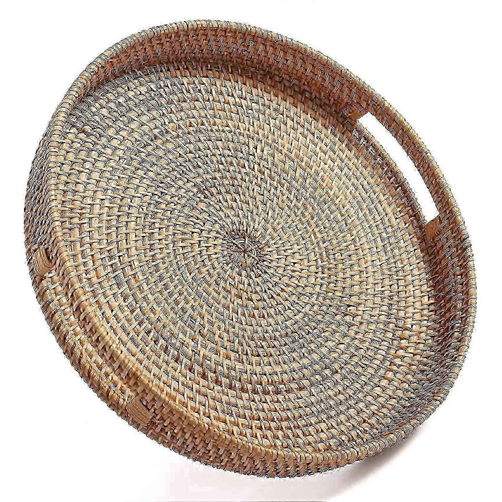 Hand-Woven Rattan Serving Tray