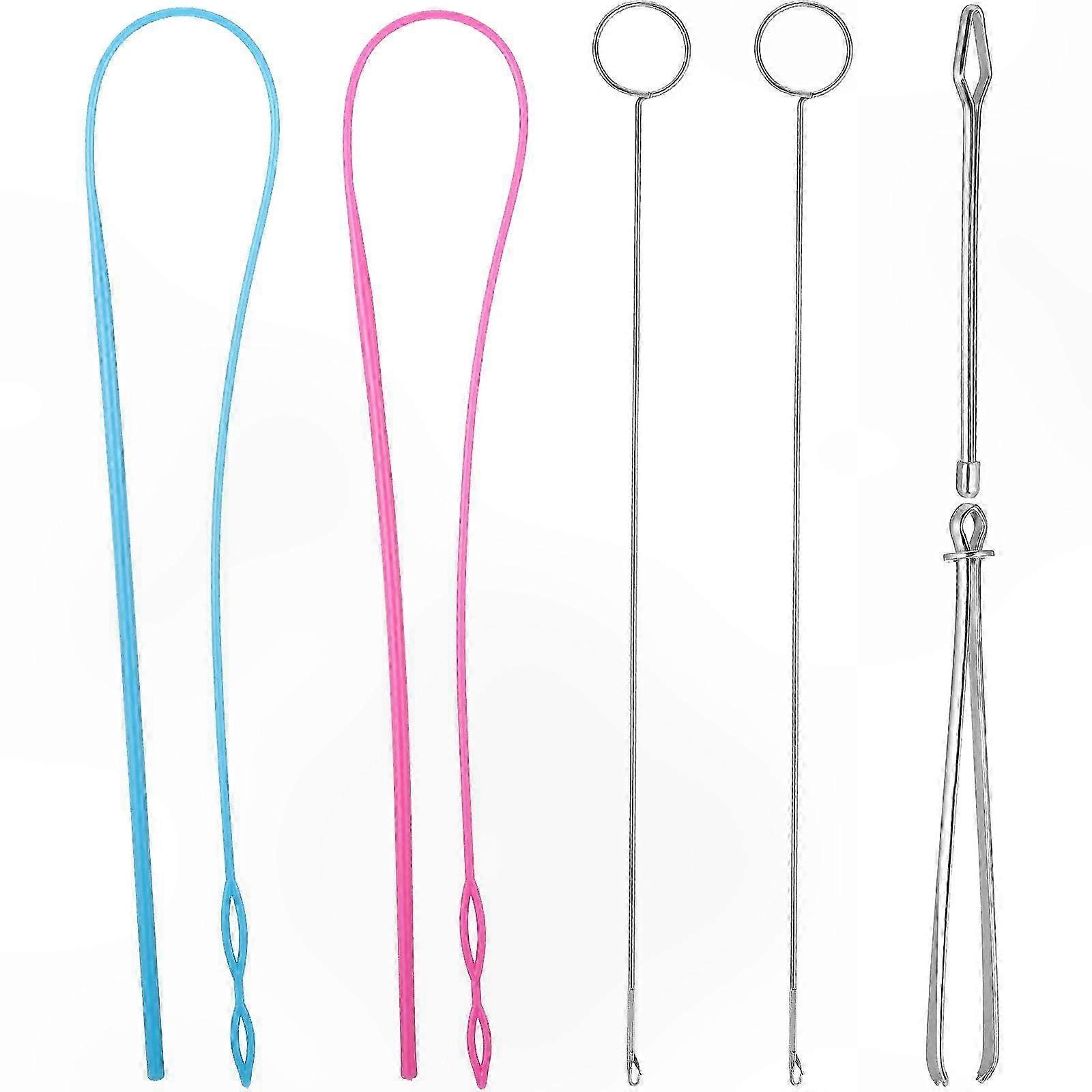 6Pcs Sewing Loop Kit with Flexible Drawstring Threader and Metal Tweezers for Crafting Projects