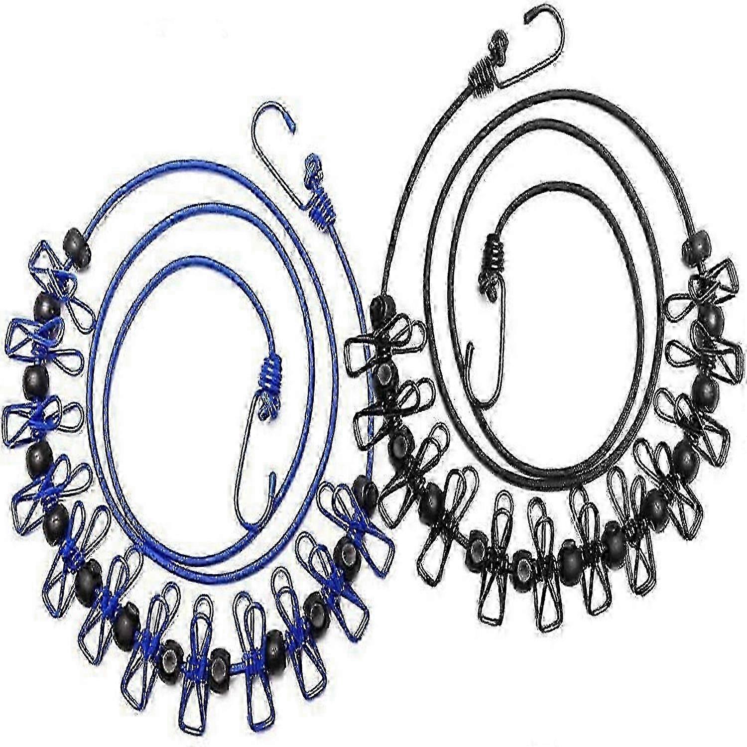 Flexible Adjustable Laundry Rope With 12 Clips