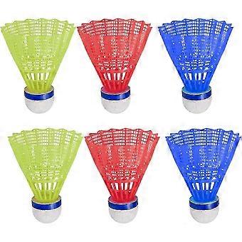 2025 6pcs LED Shuttlecocks Set, Luminous Badminton Balls for Colorful Light-up Sports, Foamed Plastic.C1