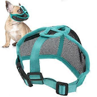 Short Snout Dog Muzzle Mesh Adjustable Breathable Anti Biting Bulldog Muzzle for Dogs Short Snout Bulldog Muzzle