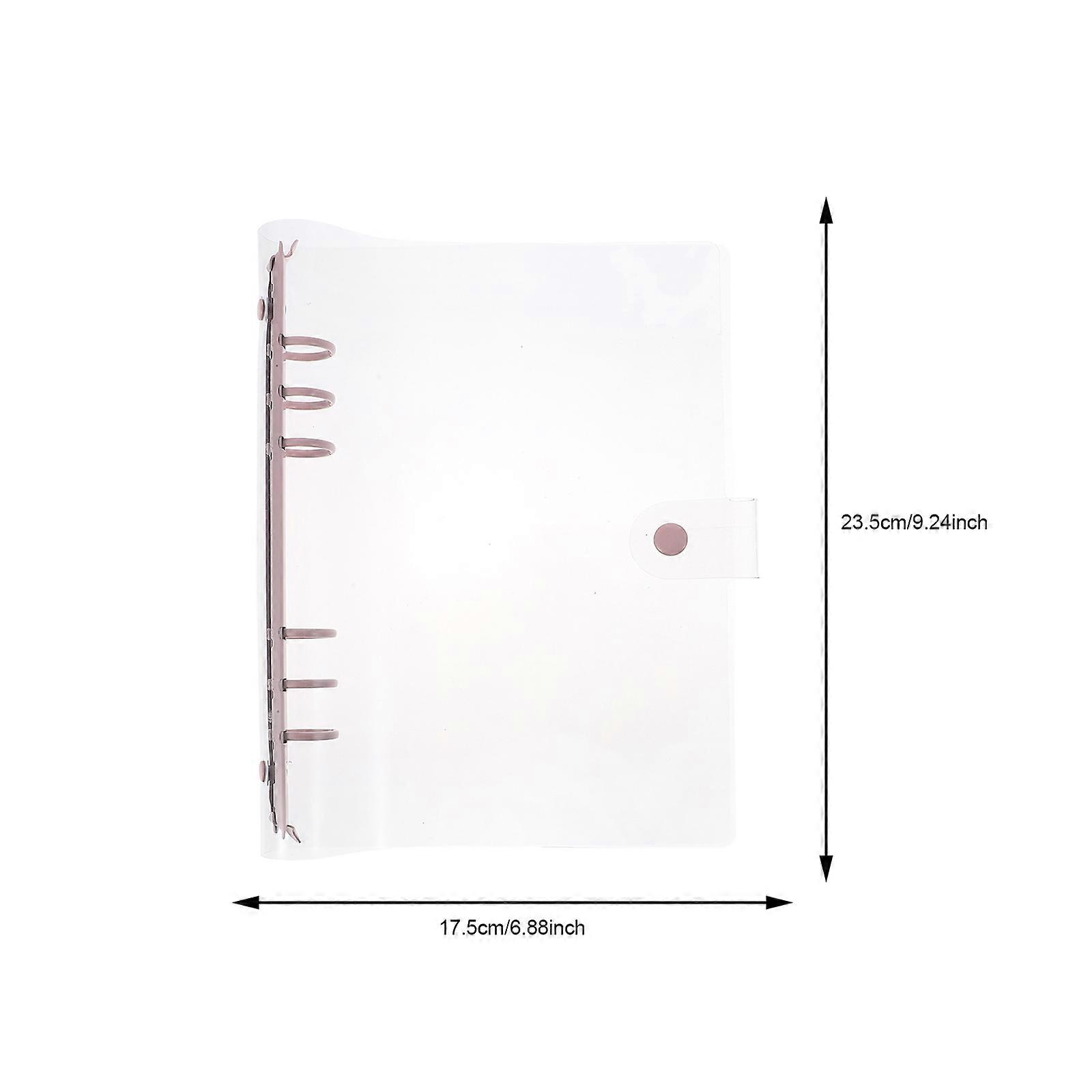 Mini Binder Ring Notebook for Home Pink Loose-Leaf Cover