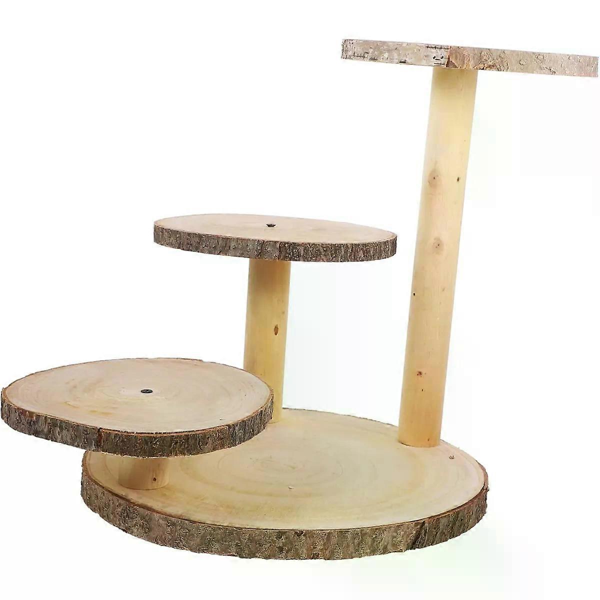 Wooden Cake Stand Multi Tiered Rustic Dessert Serving Stand