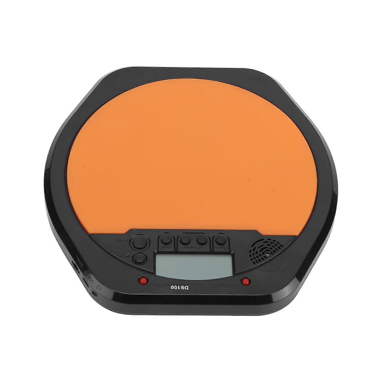 Dual Function Rubber Drum Practice Pad with Digital LCD Metronome, NonSlip Base for Drummers Training