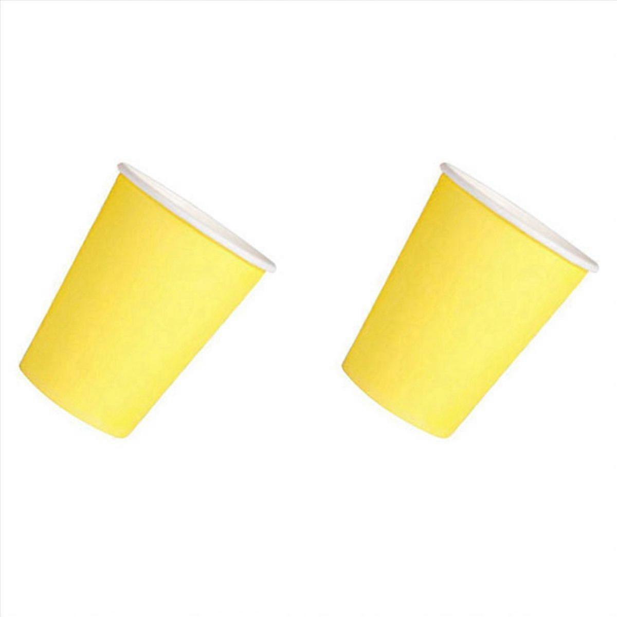 20x Paper Cups Solid Colours Birthday Catering yellow