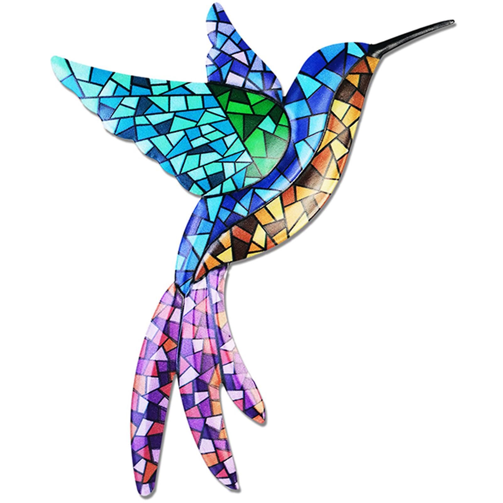 Metal Hummingbird Wall Art Decor With Brilliant Color Matching Perfect For Patio Retro Decor