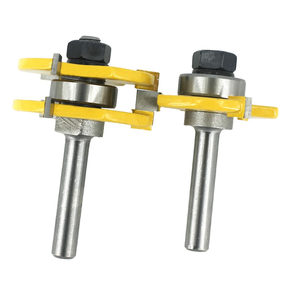 2 Pcs Tongue & Groove Router Bit Joint Set T Type - 8mm Shank Milling Cutter