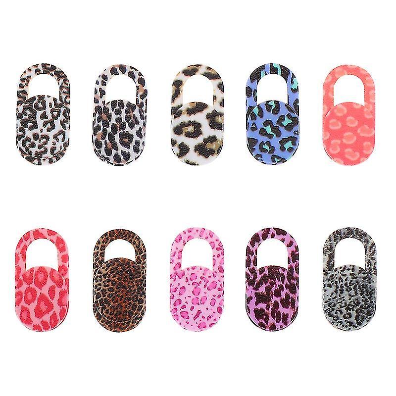 2X1x0.2cm Assorted Color Webcams 10pcs Leopard Pattern Laptop Phone Camera Cover Slide Blocker Priva