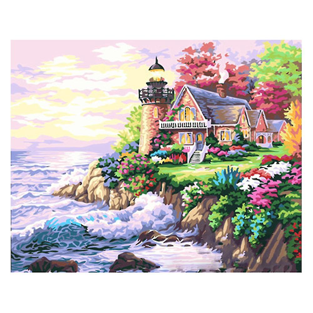 Landscape Painting By Numbers Diy Oil Canvas Painting Wall Art Coloring By Numbers