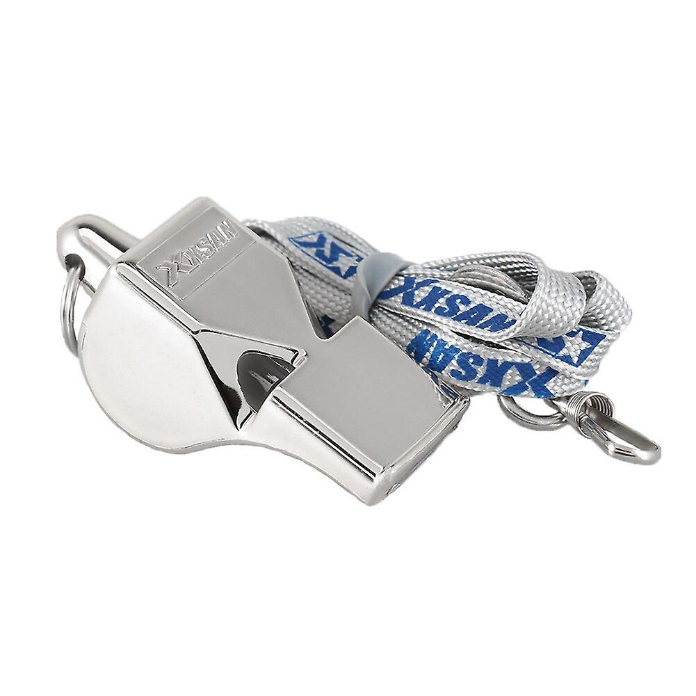 משרוקית מתכת ספורטיבית עם שרוך בטיחות משחק חירום אימון משרוקית בחוץ כדורגל כדורגל כדורסל מסיבת אימון בית הספר