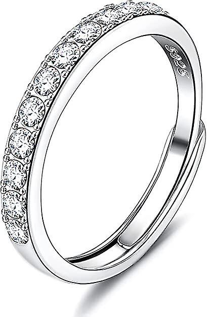 Ring Silver 925 Women's Ring With Zirconia 3mm Adjustable Ring