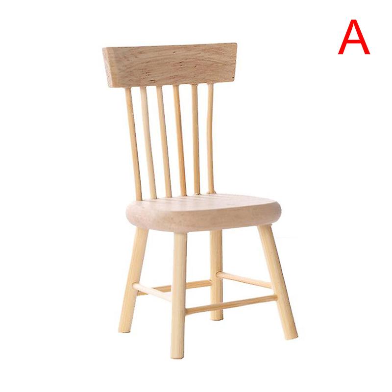 1/12 Miniature Dollhouse Furniture Wooden Dining Table Chair Simulation Toy