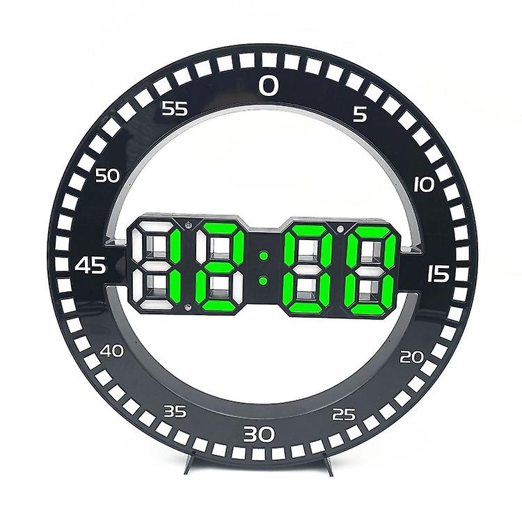 Living Room 3D Wall Clock, Colour: Black+Green