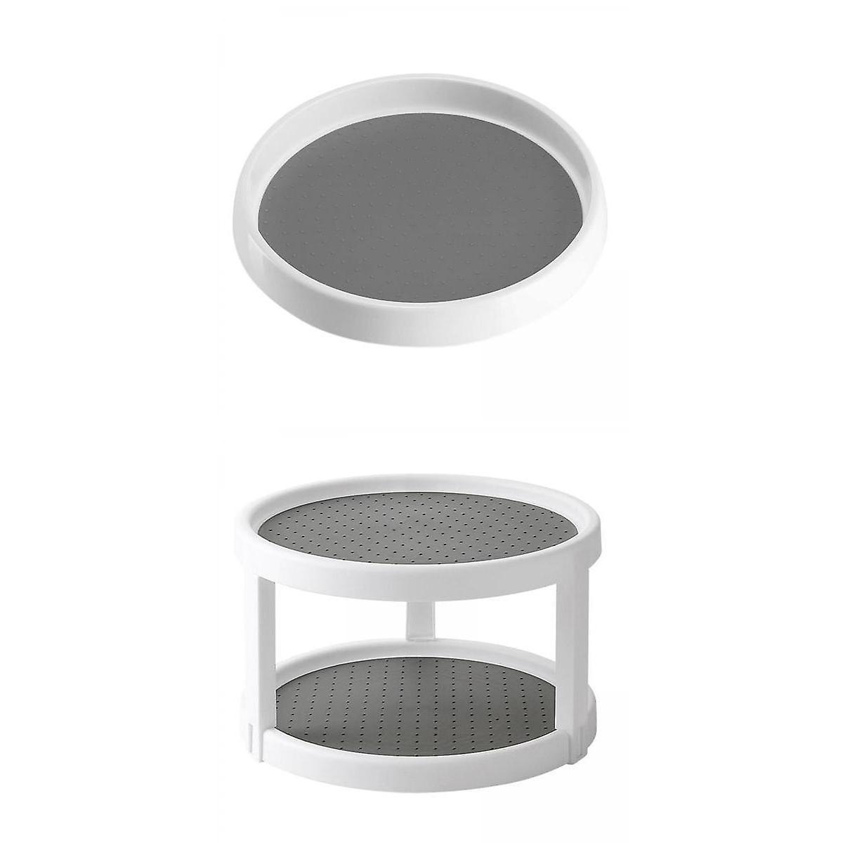 2x Turntable Rotating Spice Storage Rack Organizer Shelf for Kitchen