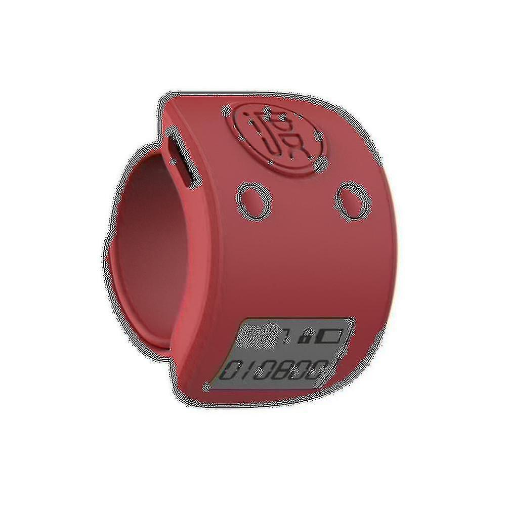 Mini Digital Lcd Electronic Finger Ring Hand Counter 6 Digit Rechargeable Counters Clicker-red