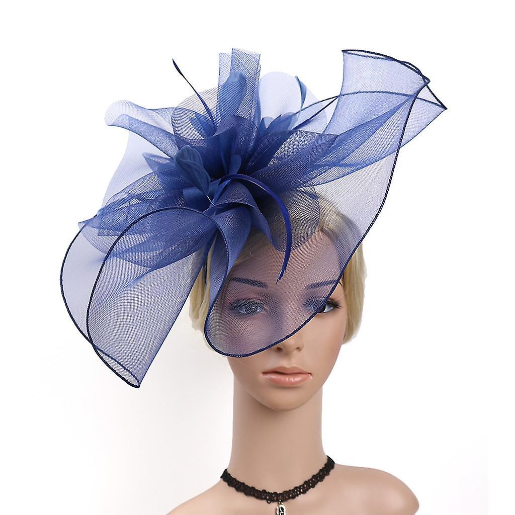 Vintage Bridal Flower Feather Hats Elegant Wedding Accessories Bride Net Hats White Fascinator Hats