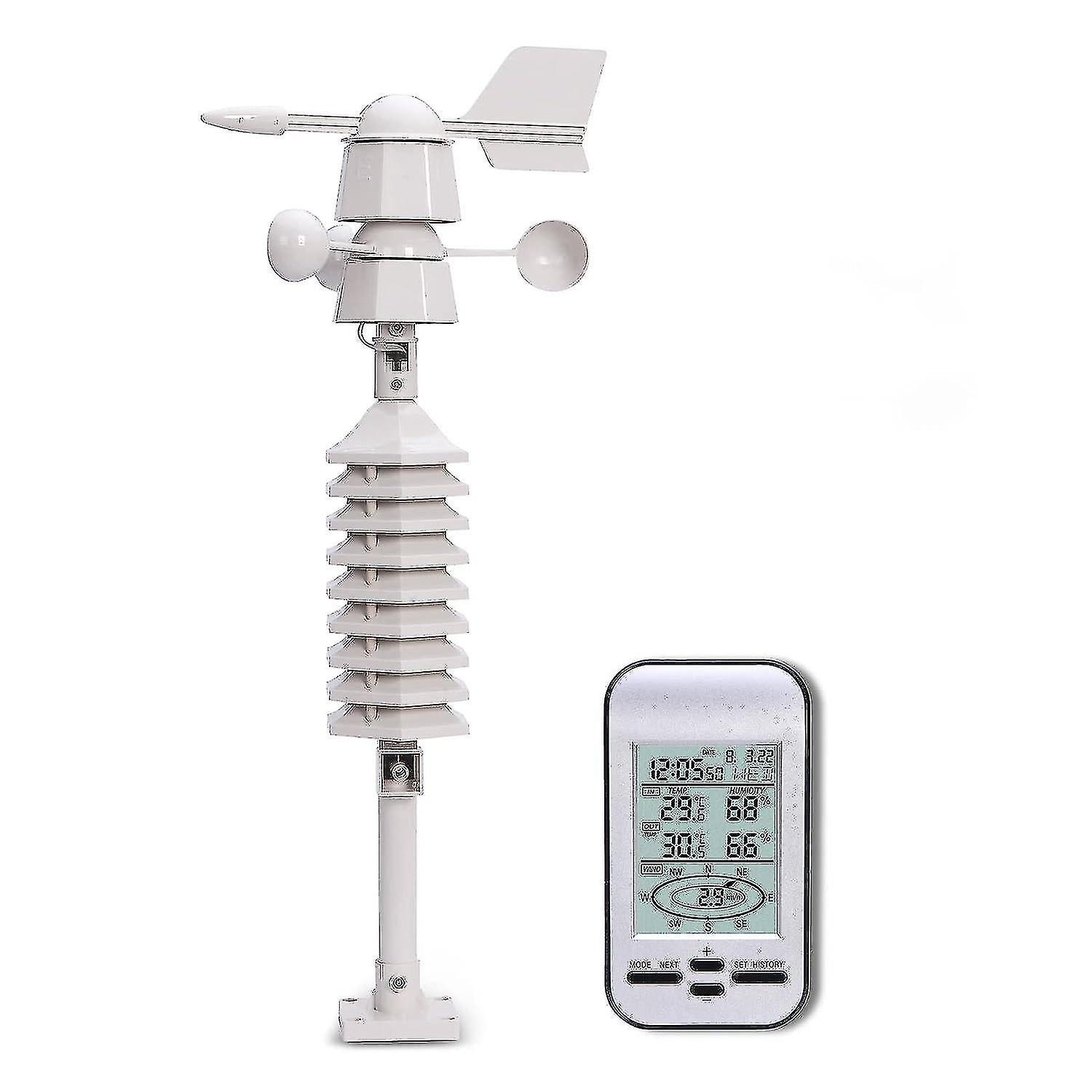 Wireless Weather Stations With Measure Temperature Humidity Wind Speed Wind Direction Alarm Clock
