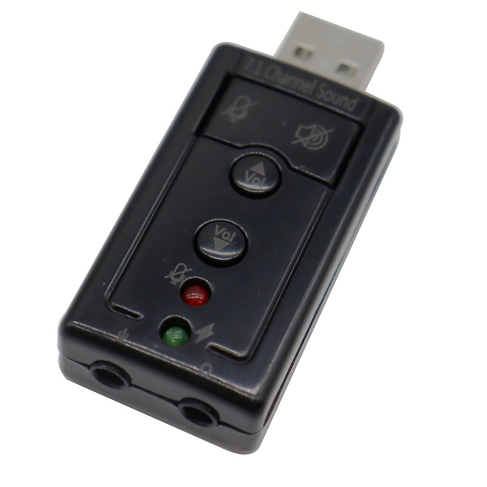 Virtual 7.1 Channel Sound Card External Usb 2.0 Audio Mic Speaker Adapter Microphone Stereo 3.5mm Jack Headset Sound Card