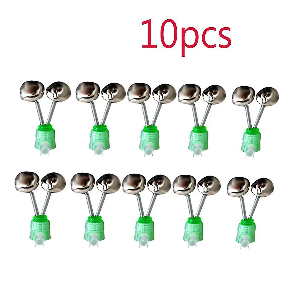 10pcs/set Twin Spiral Bells Fishing Bite Alarms Outdoor Night Carp Fishing Rod T