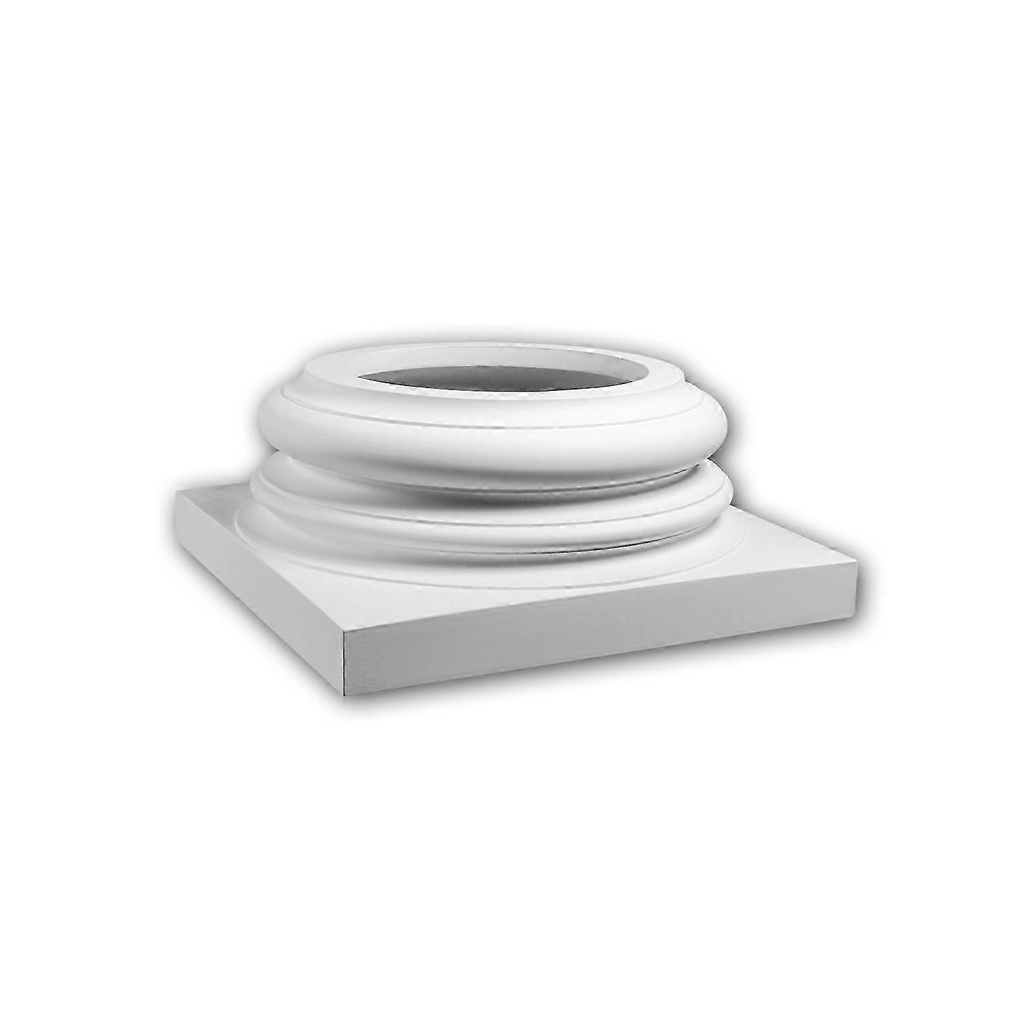 Profhome Decor 1 x Full column base 413202 Profhome white Rigid polyurethane foam pre-primed lightweight, sturdy, dimensiona