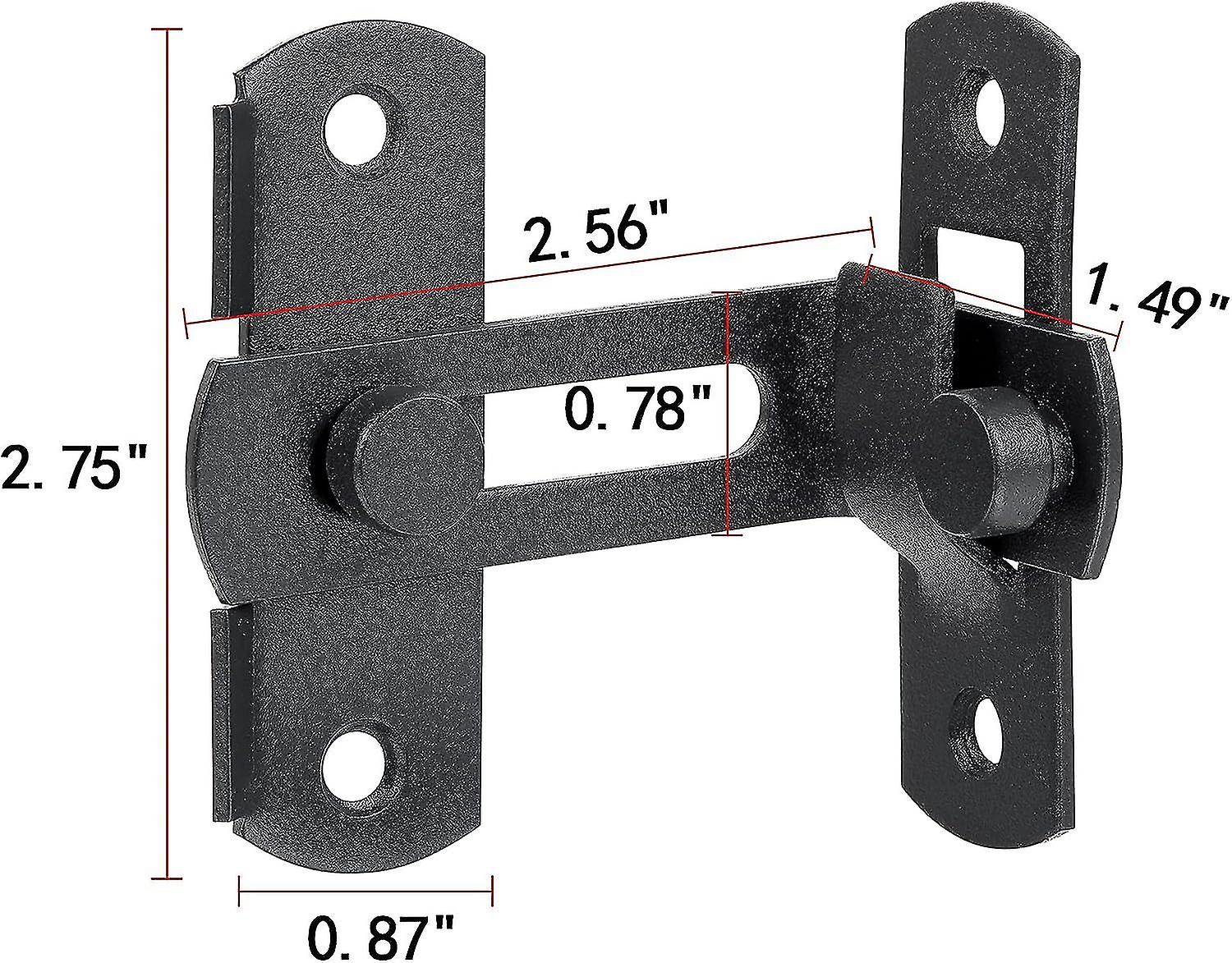 Pocket Door Lock 4-Pack Matte Black Barn Es - Stainless Steel Sliding Gate Locks (3.93\" X 2.75\") Door Latch