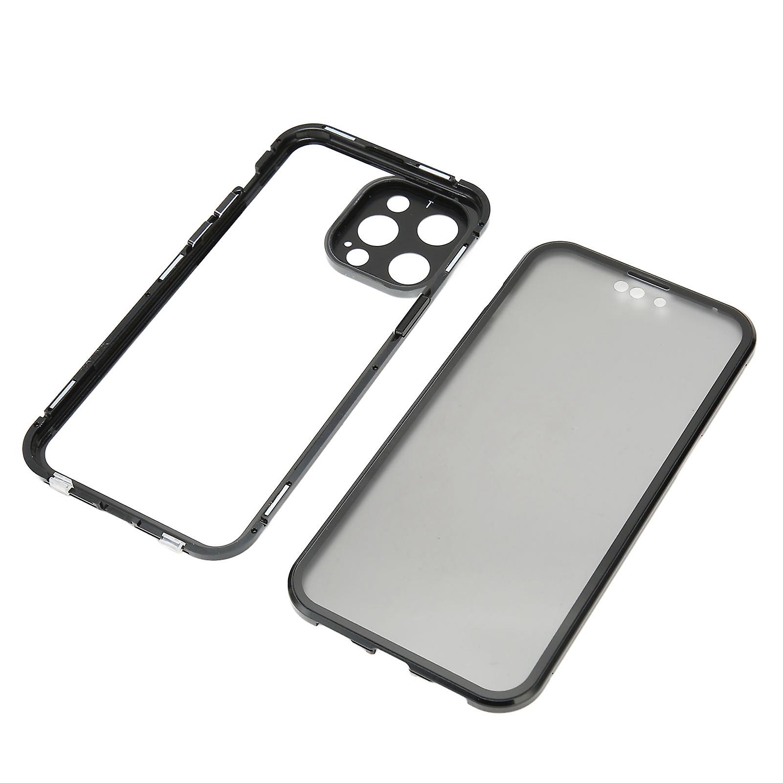 Magnetic Case for IPhone 14 Pro Max Compatible for Magsafe Super Slim Phone Case Double Sided Glass Protector Shockproof Black 