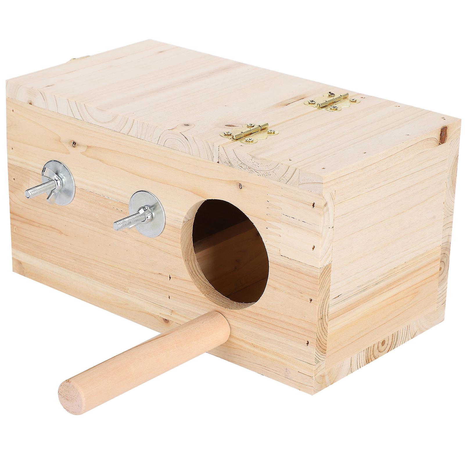 Cozy Wooden Nesting Box with Incubator for Parrots and Small Birds
