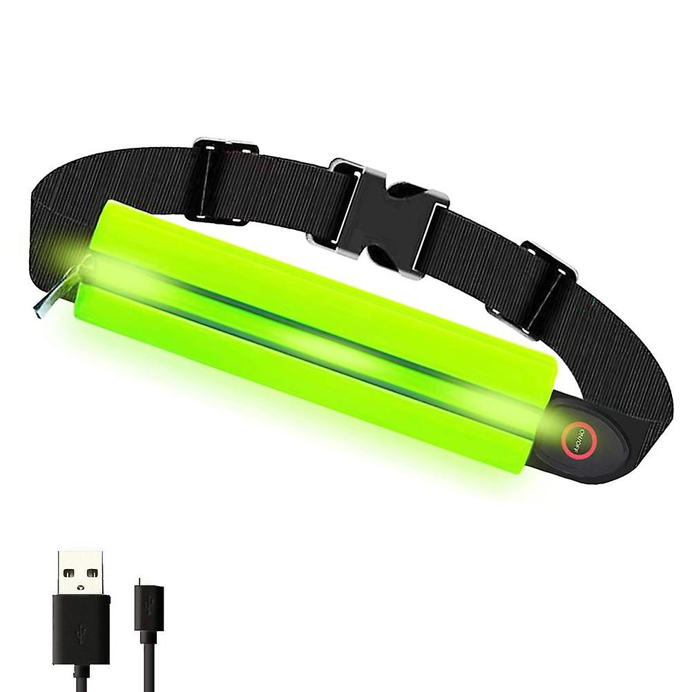 Adjustable LED Running Bag USB Rechargeable Reflective Zippered Cycling Hiking Bag