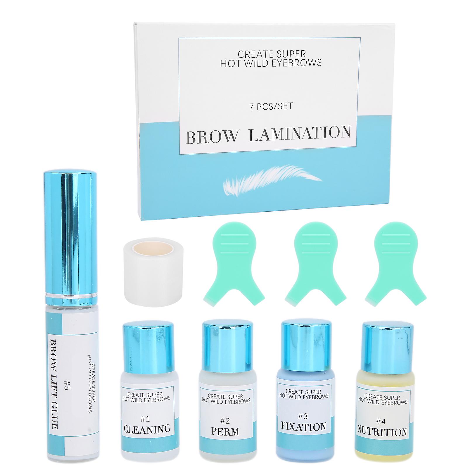7Pcs Lakerain Eyebrow Lamination Kit DIY Eyebrow Lifting Perming Eyebrow Perm Set 37ml