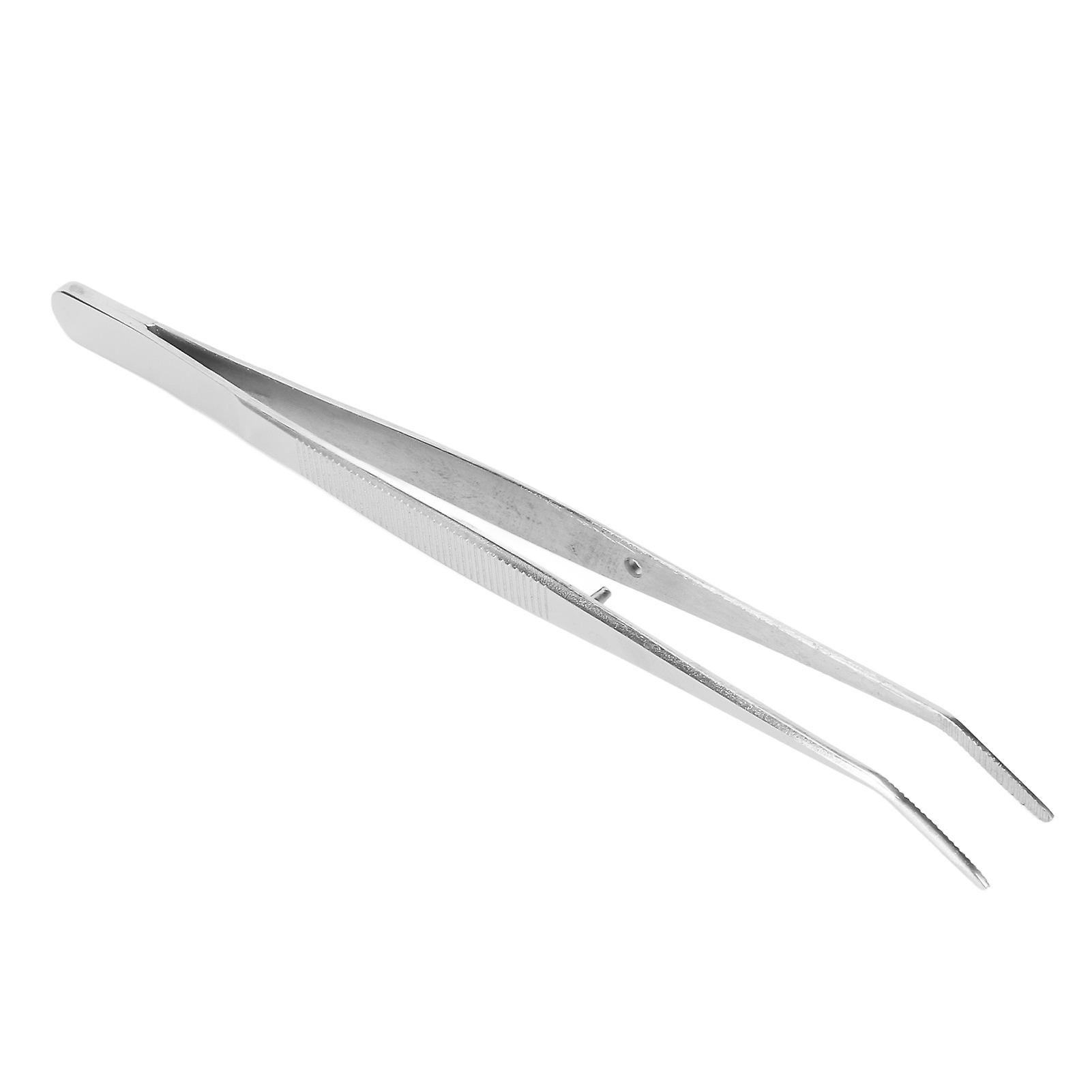Curved Tip Tweezers, High Precision Polished Finish, Rustproof, Stainless Steel, for Denture Cleaning