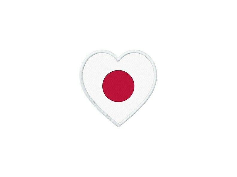 Patch badge ecusson prints thermocollant heart flag J Japan
