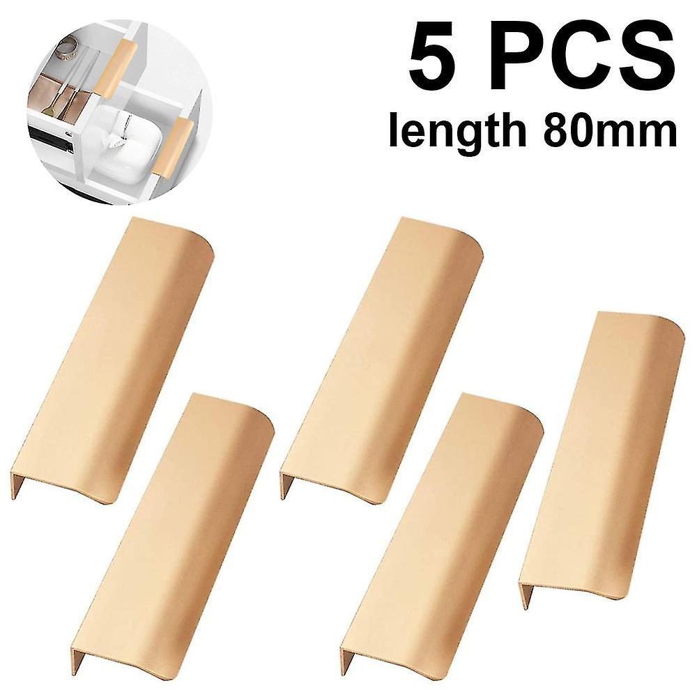 5-Pack Concealed Tab Pulls for Kitchen and Garage Cabinet Drawers